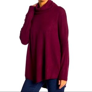 Cyrus Burgundy Cowl Neck Sweater